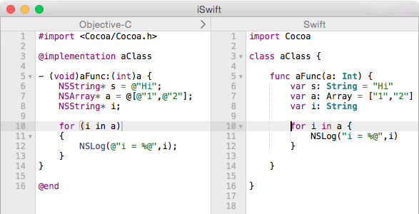  Objective-C vs Swift 
