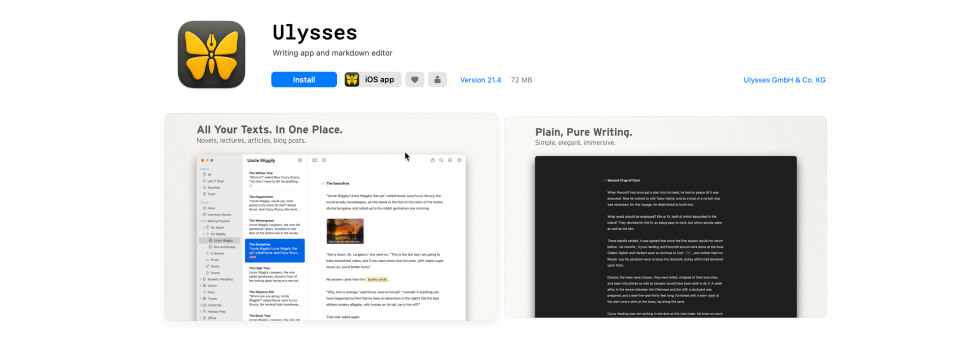 book writing app android ULysses (1)