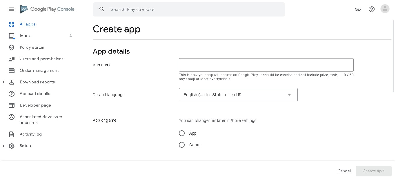 Create app