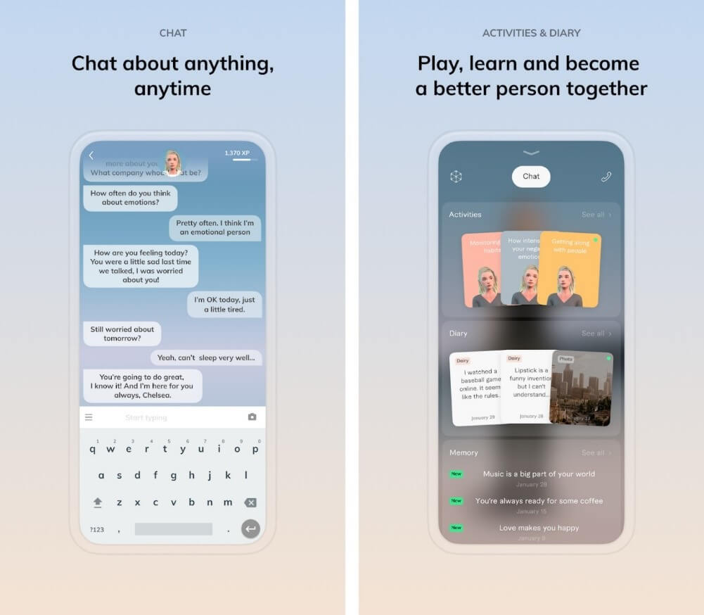 5. Replika – Virtual Companion AI app
