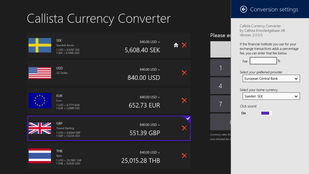 Callista Currency Converter