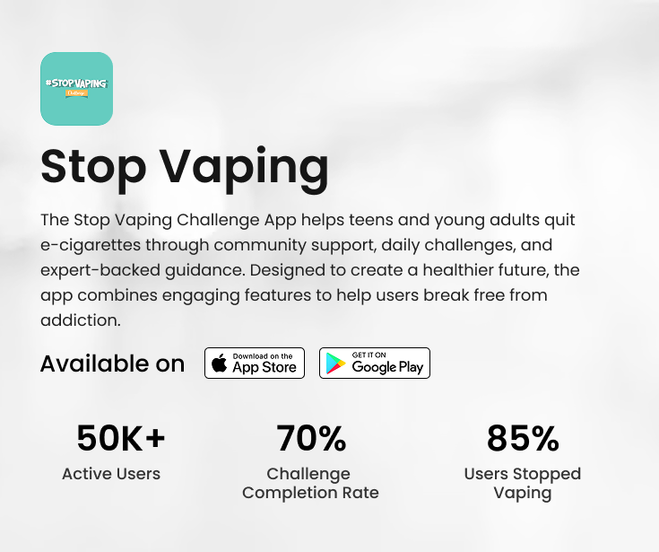 Stop Vaping Challenge App back